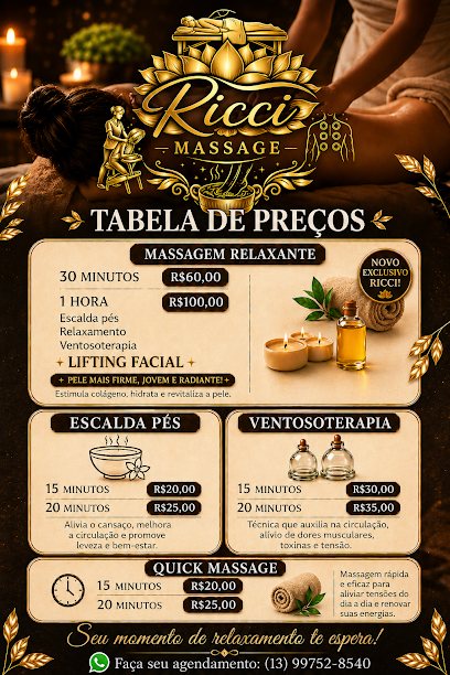 Ricci Massage: estética em São José do Rio Preto, Praia Grande